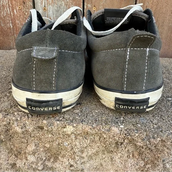 CONVERSE Men’s Gray White Leather Lo Top Sneakers Shoes Size 9.5 - Picture 5 of 13